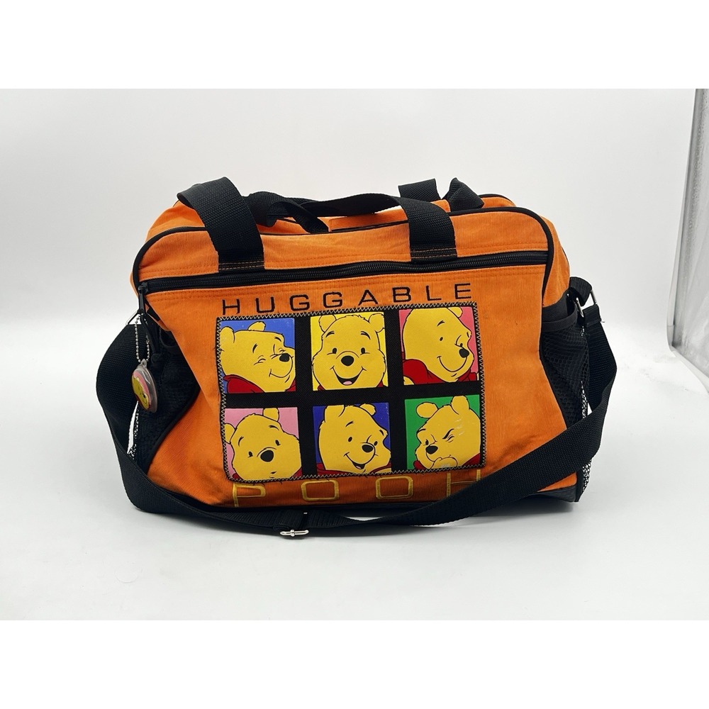 Winnie the Pooh & Friends Orange Canvas Bag, Zip, Bag Charm Shoulder Strap Roomy